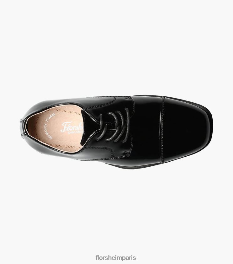 révéler jr. oxford à bout droit Florsheim enfants TBZJJL473 chaussure vernis noir