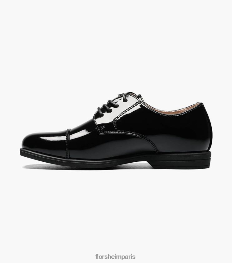 révéler jr. oxford à bout droit Florsheim enfants TBZJJL473 chaussure vernis noir