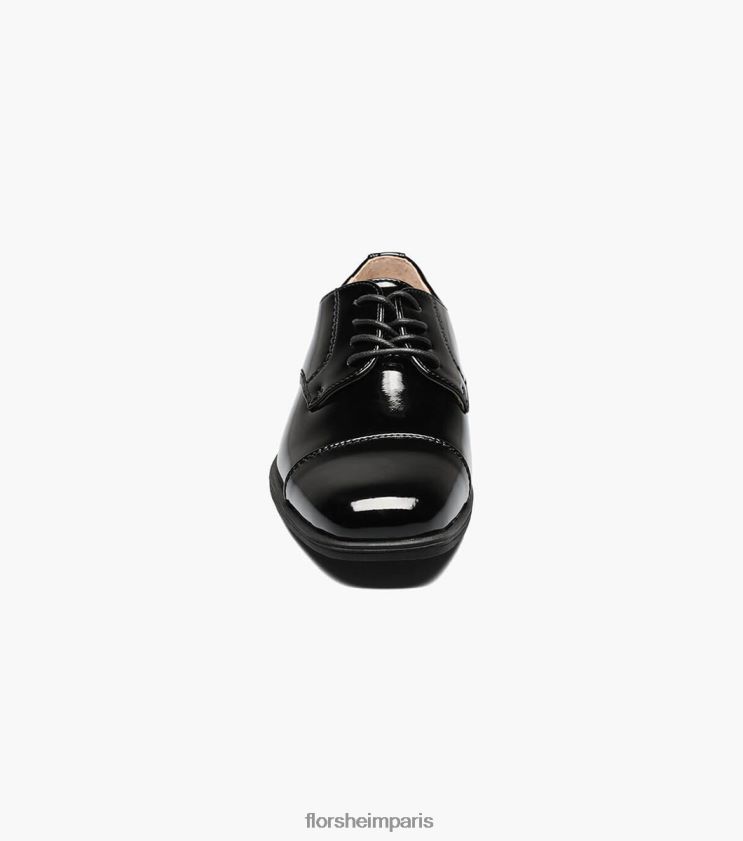 révéler jr. oxford à bout droit Florsheim enfants TBZJJL473 chaussure vernis noir