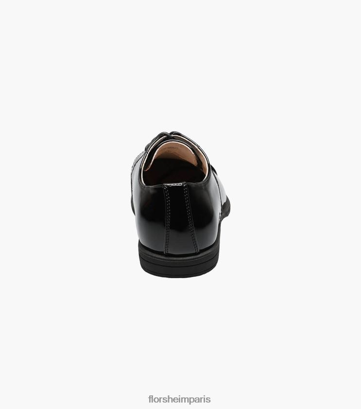 révéler jr. oxford à bout droit Florsheim enfants TBZJJL473 chaussure vernis noir