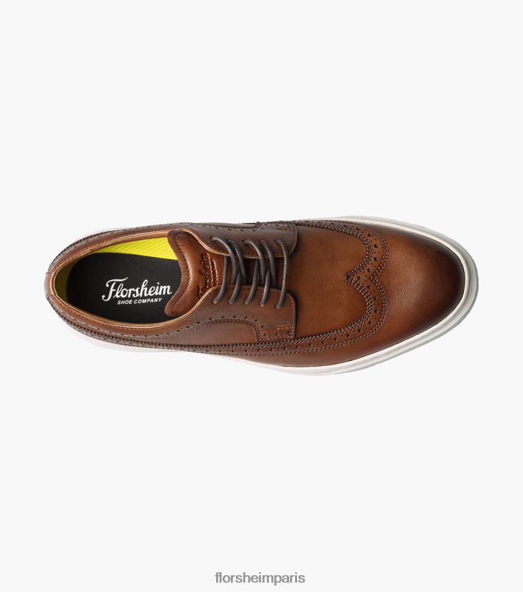 baskets à lacets à bout d'aile premier Florsheim Hommes TBZJJL107 chaussure Cognac
