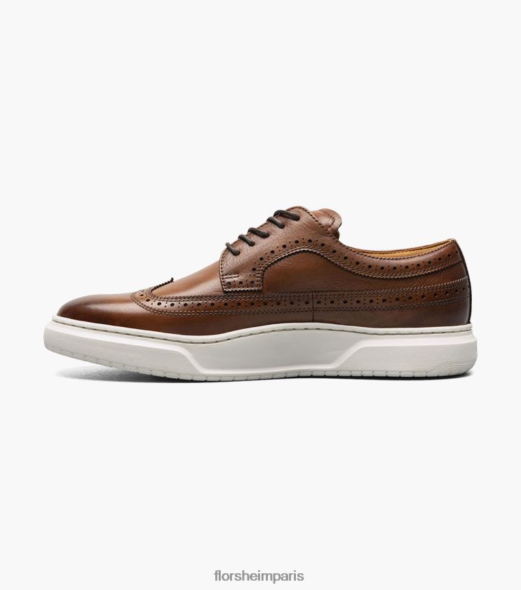 baskets à lacets à bout d'aile premier Florsheim Hommes TBZJJL107 chaussure Cognac