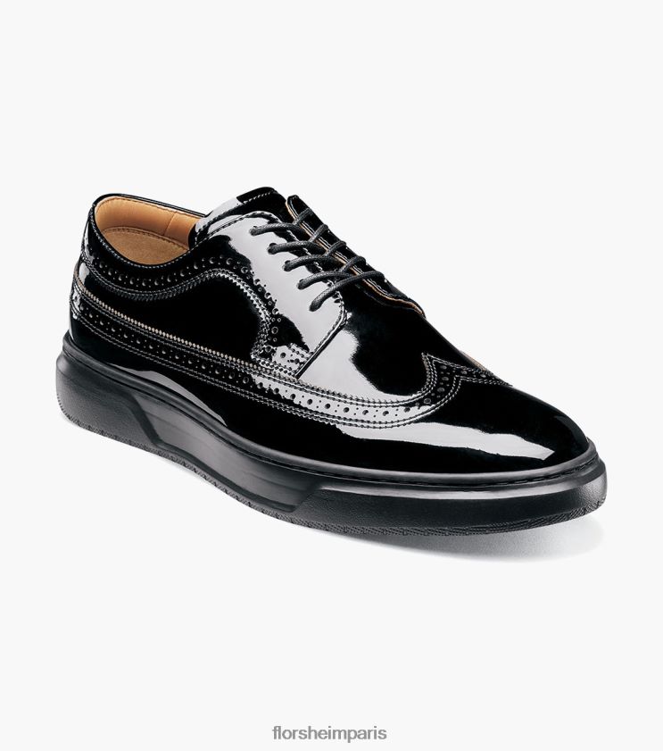 baskets à lacets à bout d'aile premier Florsheim Hommes TBZJJL108 chaussure vernis noir