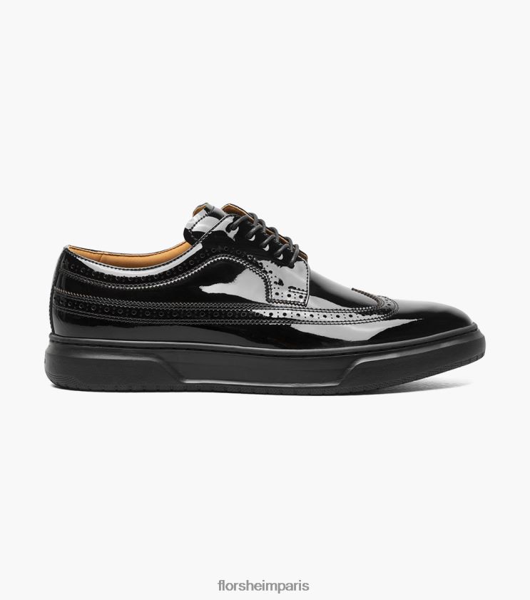 baskets à lacets à bout d'aile premier Florsheim Hommes TBZJJL108 chaussure vernis noir