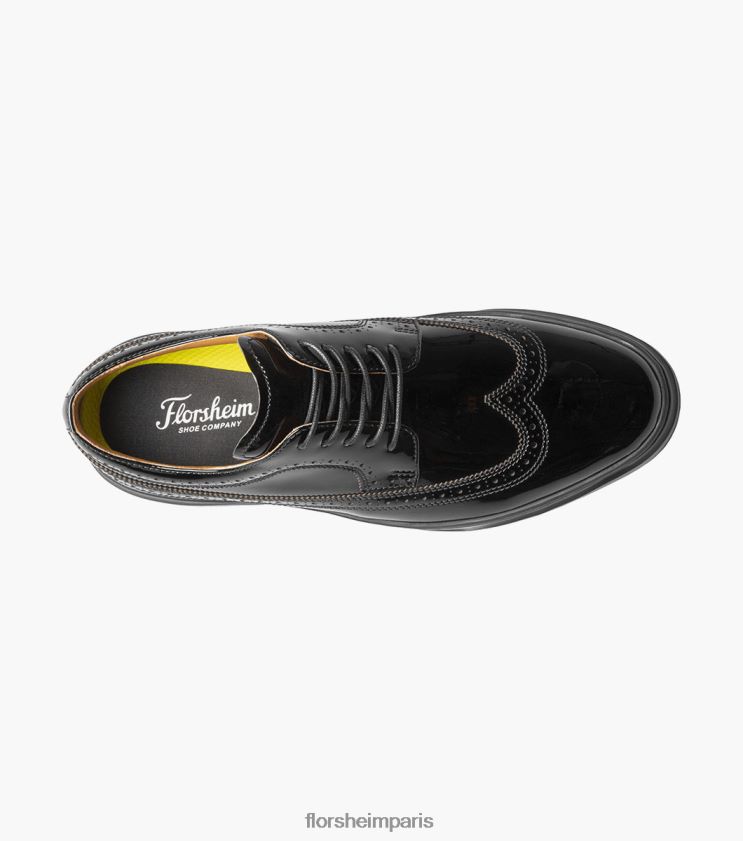 baskets à lacets à bout d'aile premier Florsheim Hommes TBZJJL108 chaussure vernis noir