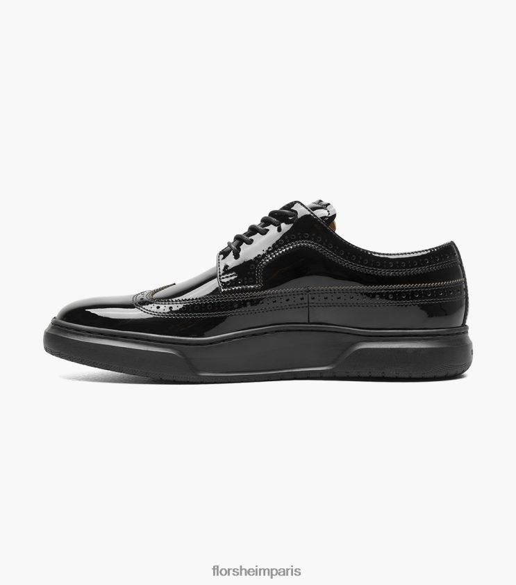 baskets à lacets à bout d'aile premier Florsheim Hommes TBZJJL108 chaussure vernis noir