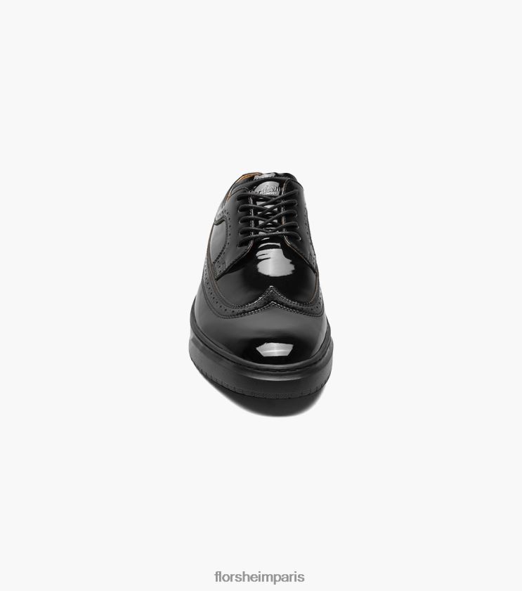 baskets à lacets à bout d'aile premier Florsheim Hommes TBZJJL108 chaussure vernis noir