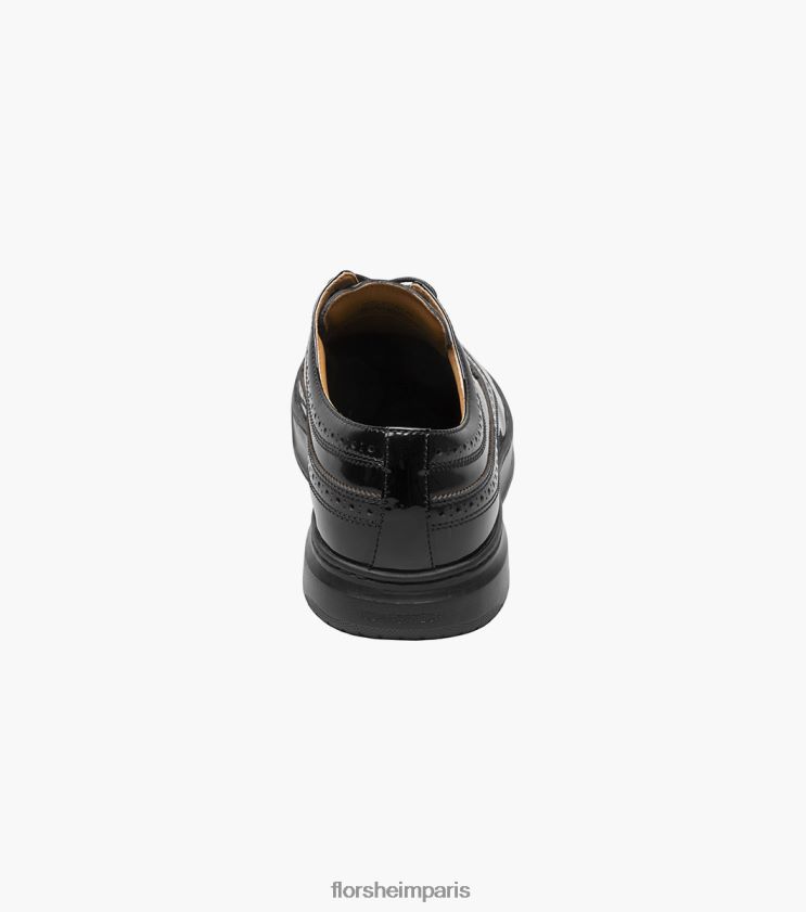 baskets à lacets à bout d'aile premier Florsheim Hommes TBZJJL108 chaussure vernis noir