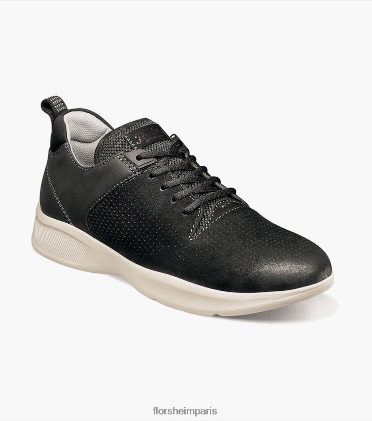 baskets à lacets à bout perf studio Florsheim Hommes TBZJJL294 chaussure nubuck noir