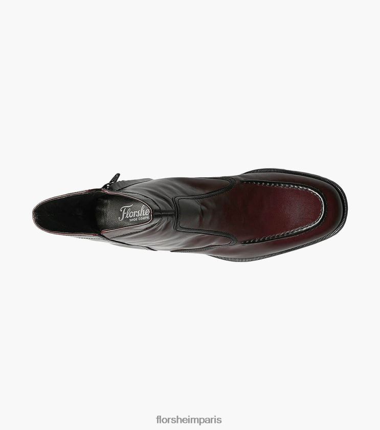 botte à glissière à bout mocassin essex Florsheim Hommes TBZJJL260 chaussure cerise noire