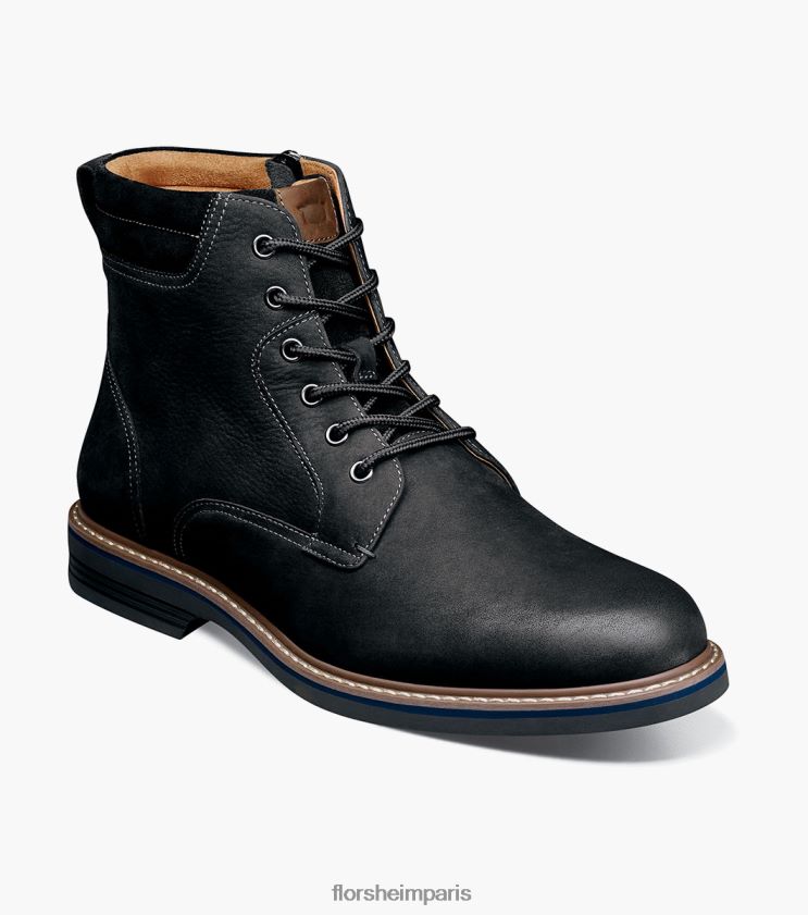 botte à lacets à bout uni norwalk Florsheim Hommes TBZJJL79 chaussure nubuck noir