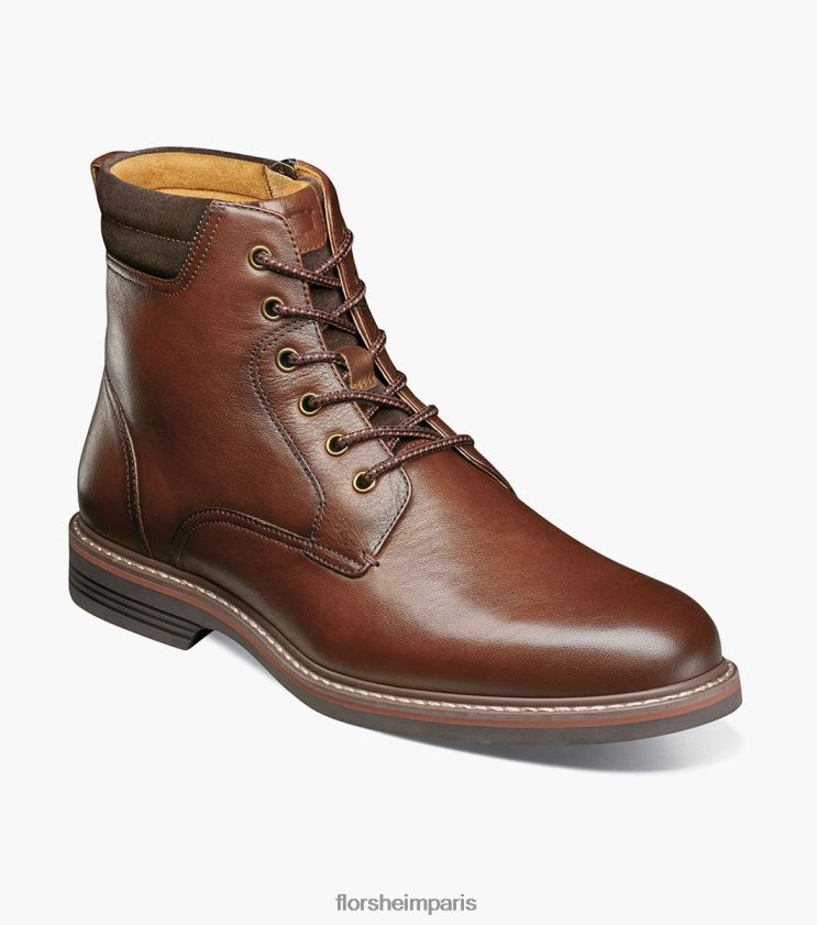 botte à lacets à bout uni norwalk Florsheim Hommes TBZJJL80 chaussure cognac dégringolé
