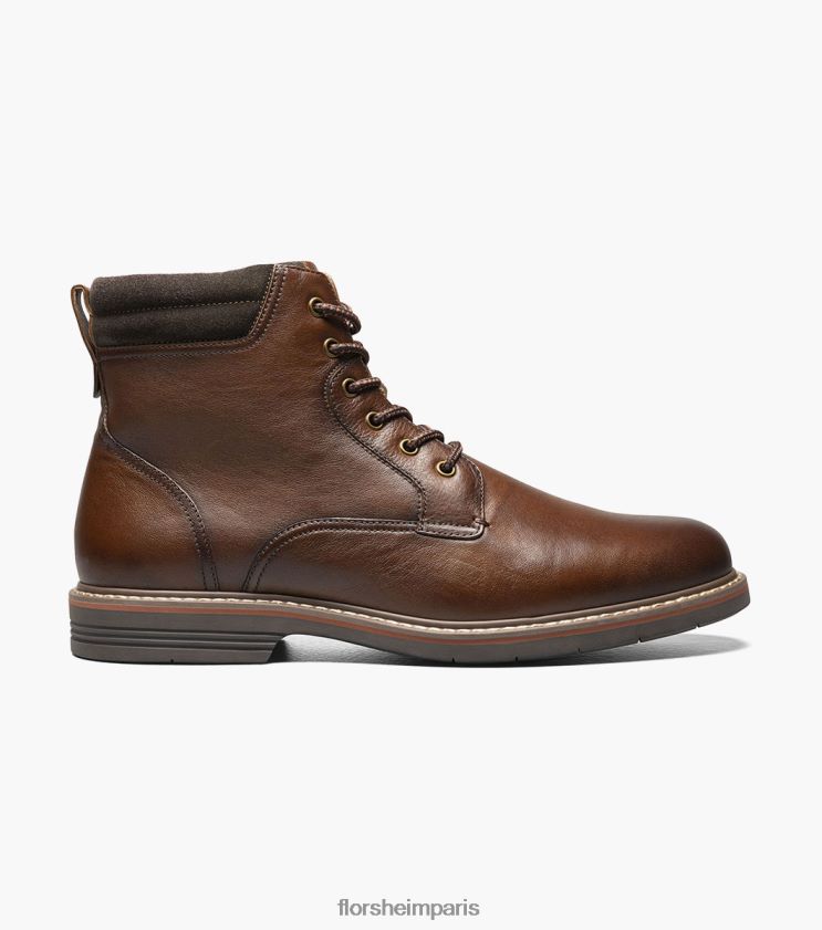 botte à lacets à bout uni norwalk Florsheim Hommes TBZJJL80 chaussure cognac dégringolé
