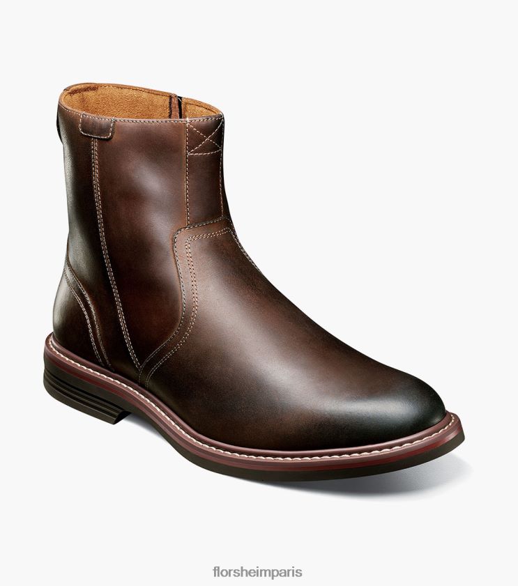 botte norwalk à bout uni et zip latéral Florsheim Hommes TBZJJL59 chaussure ch marron