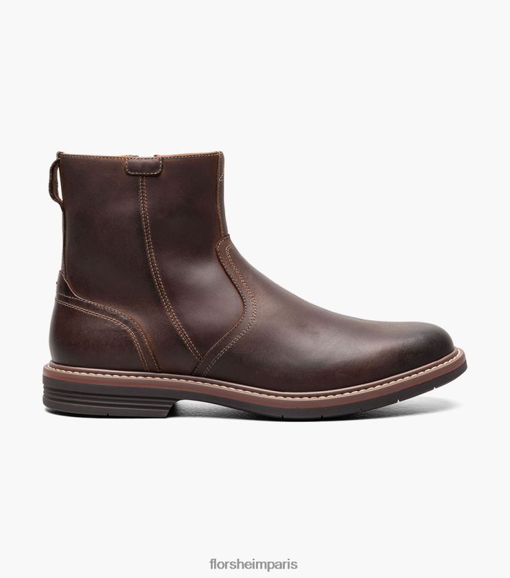 botte norwalk à bout uni et zip latéral Florsheim Hommes TBZJJL59 chaussure ch marron