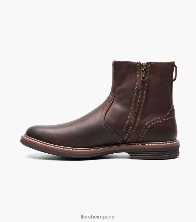 botte norwalk à bout uni et zip latéral Florsheim Hommes TBZJJL59 chaussure ch marron