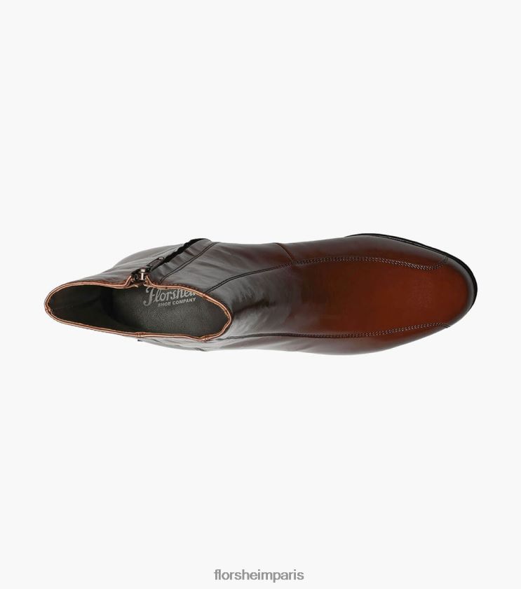 bottines zippées à bout de vélo Duke Florsheim Hommes TBZJJL247 chaussure Cognac