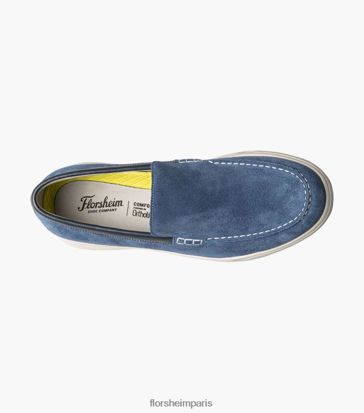 heist 2 moc toe mocassins vénitiens Florsheim Hommes TBZJJL28 chaussure daim bleu