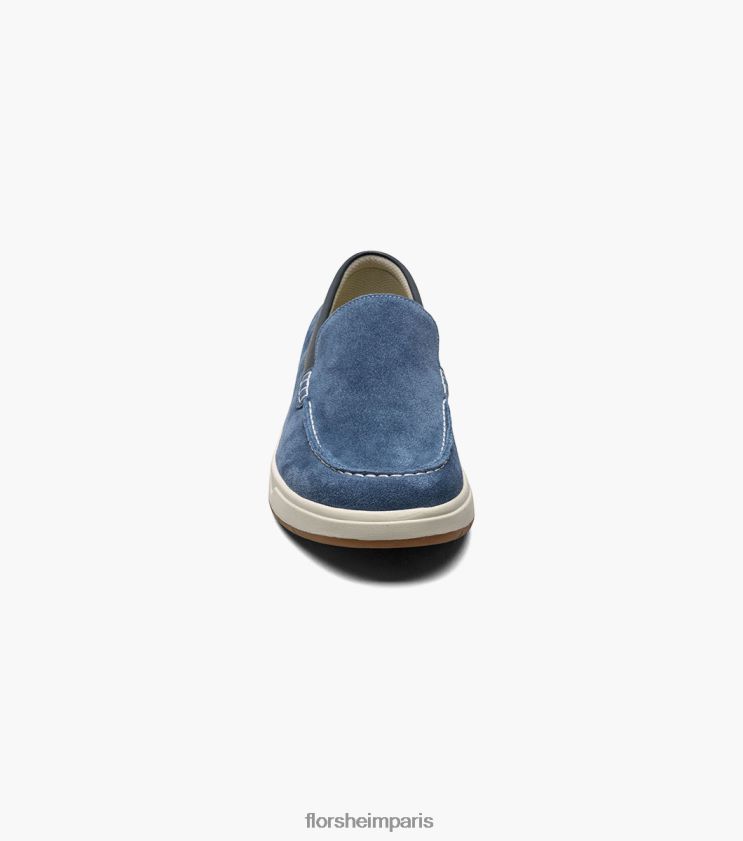 heist 2 moc toe mocassins vénitiens Florsheim Hommes TBZJJL28 chaussure daim bleu