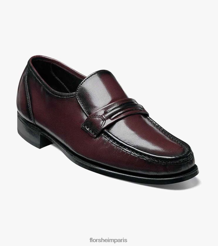 mocassins à bride orteil como moc Florsheim Hommes TBZJJL190 chaussure cerise noire