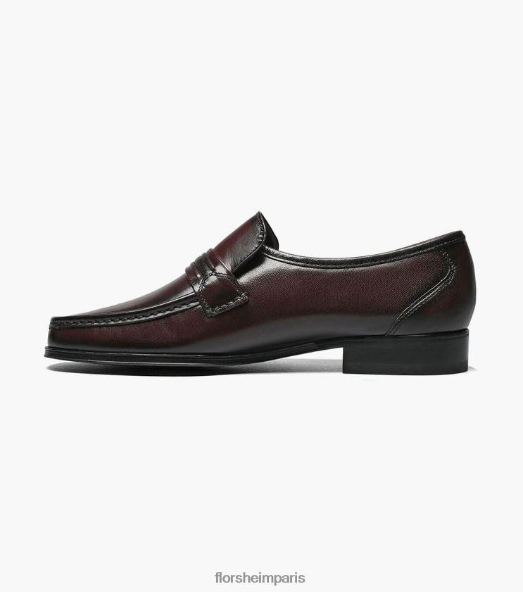 mocassins à bride orteil como moc Florsheim Hommes TBZJJL190 chaussure cerise noire
