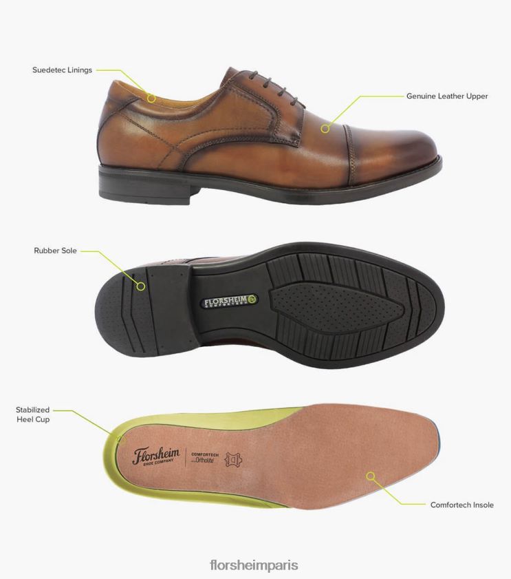 mocassins midtown à bout mocassin Florsheim Hommes TBZJJL201 chaussure Cognac