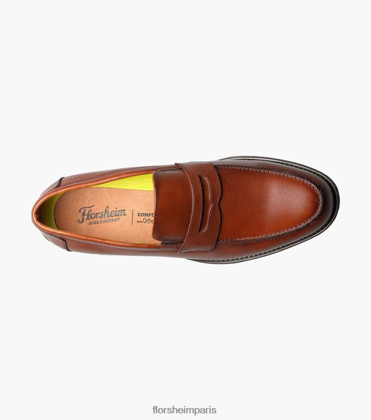 mocassins midtown à bout mocassin Florsheim Hommes TBZJJL201 chaussure Cognac