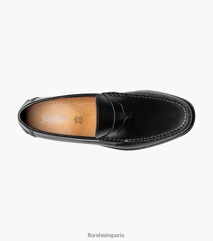 mocassins penny berkley flex moc toe Florsheim Hommes TBZJJL181 chaussure noir lisse