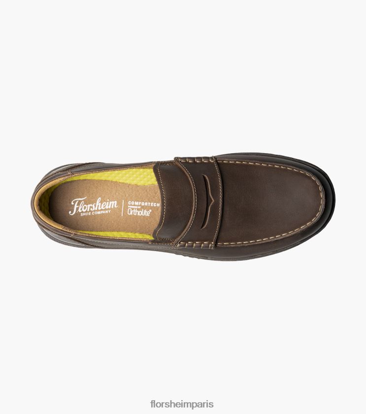 mocassins penny à bout mocassin central Florsheim Hommes TBZJJL240 chaussure ch marron
