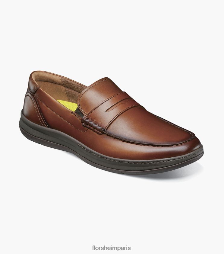 mocassins penny à bout mocassin central Florsheim Hommes TBZJJL241 chaussure Cognac