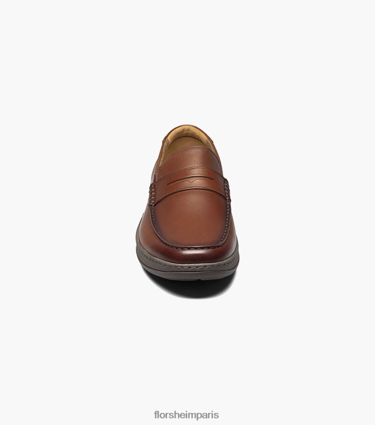 mocassins penny à bout mocassin central Florsheim Hommes TBZJJL241 chaussure Cognac