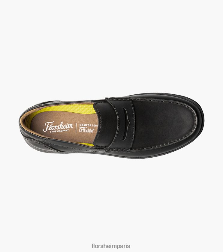 mocassins penny à bout mocassin central Florsheim Hommes TBZJJL242 chaussure noir