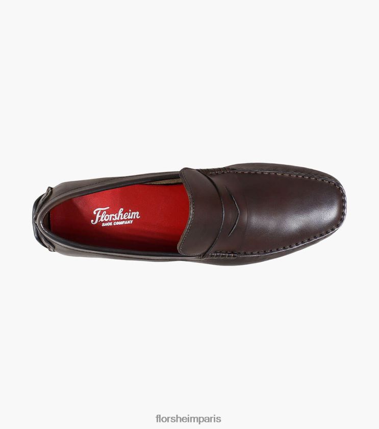 mocassins penny egan moc toe Florsheim Hommes TBZJJL285 chaussure brun