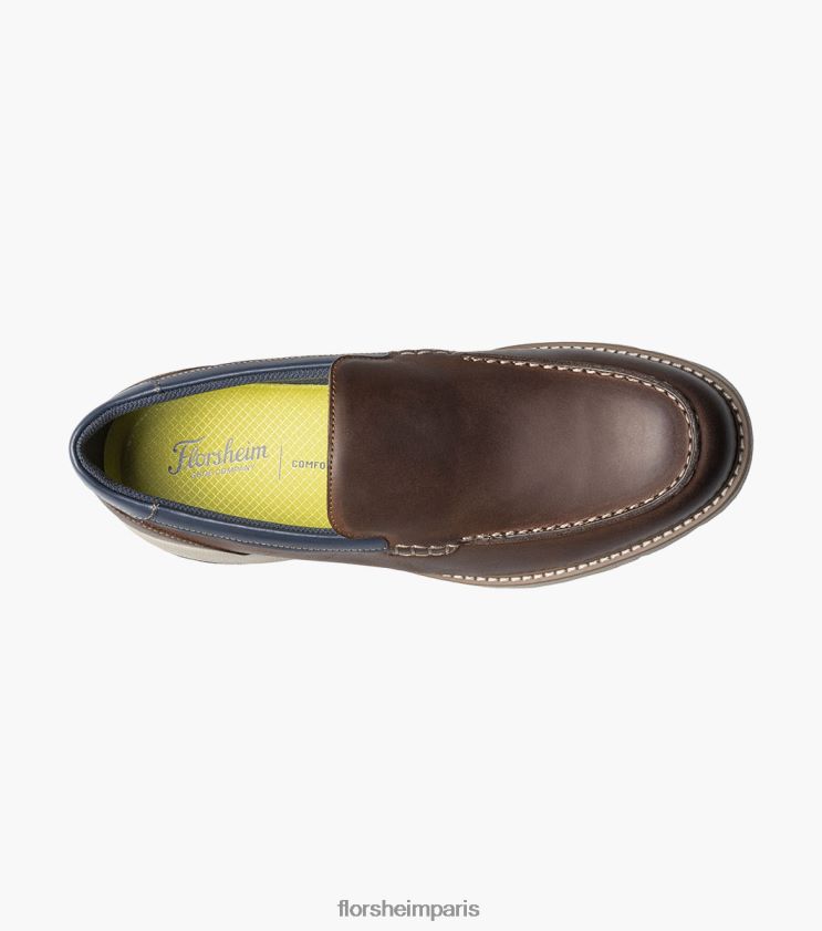 mocassins vénitiens à bout moc frenzi Florsheim Hommes TBZJJL46 chaussure ch marron