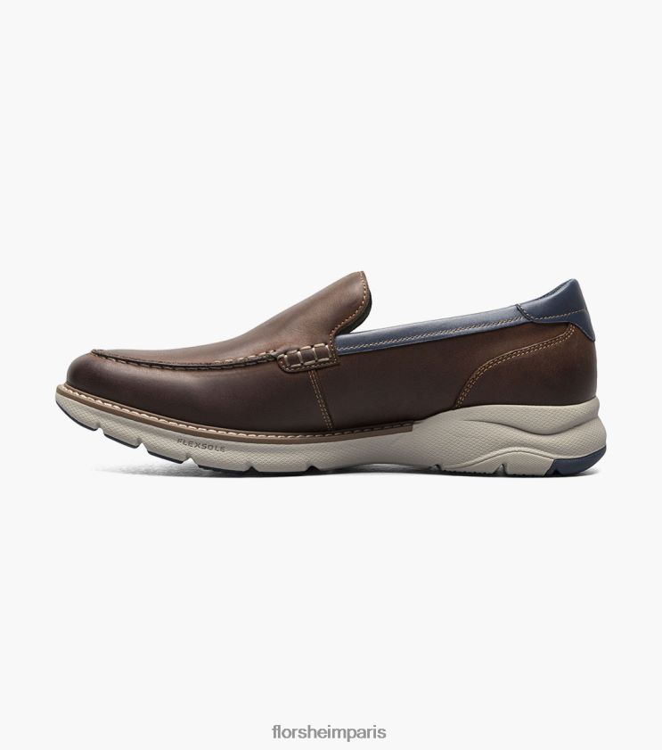 mocassins vénitiens à bout moc frenzi Florsheim Hommes TBZJJL46 chaussure ch marron