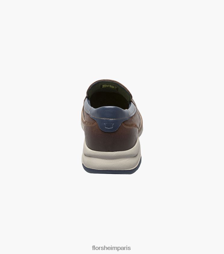 mocassins vénitiens à bout moc frenzi Florsheim Hommes TBZJJL46 chaussure ch marron