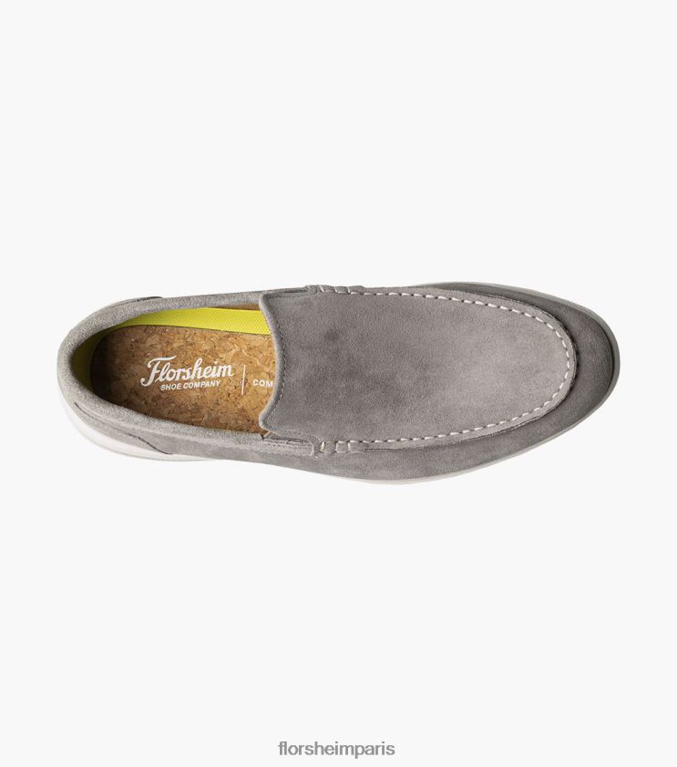 mocassins vénitiens hamptons moc toe Florsheim Hommes TBZJJL1 chaussure daim gris