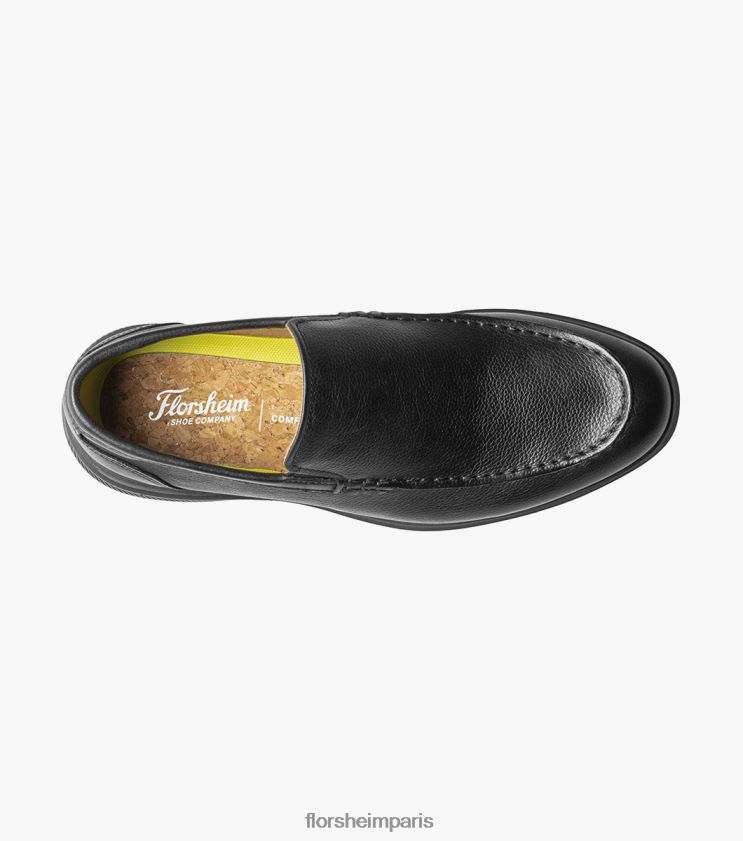 mocassins vénitiens hamptons moc toe Florsheim Hommes TBZJJL2 chaussure noir