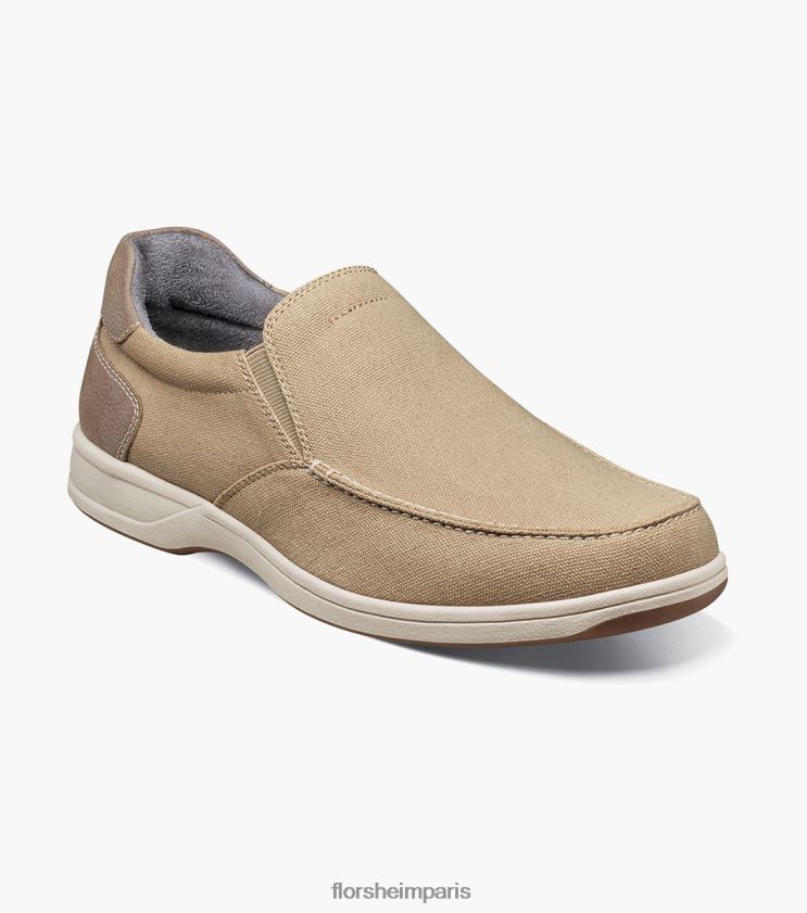 bout mocassin en toile Lakeside à enfiler Florsheim Hommes TBZJJL10 chaussure sable multi