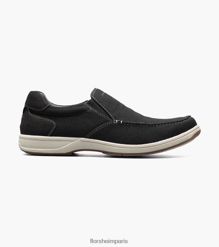 bout mocassin en toile Lakeside à enfiler Florsheim Hommes TBZJJL9 chaussure noir