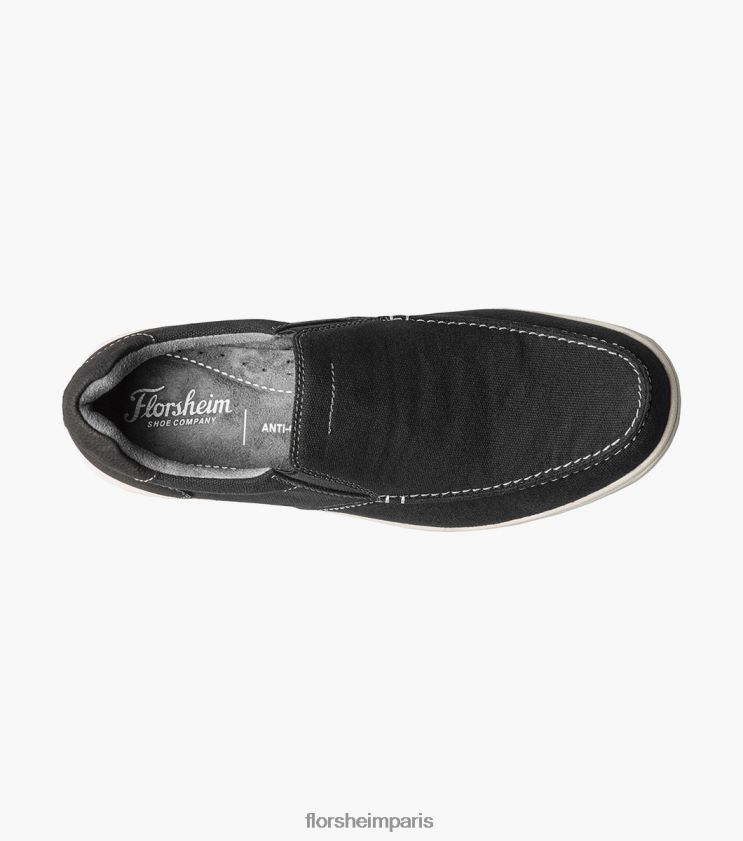 bout mocassin en toile Lakeside à enfiler Florsheim Hommes TBZJJL9 chaussure noir