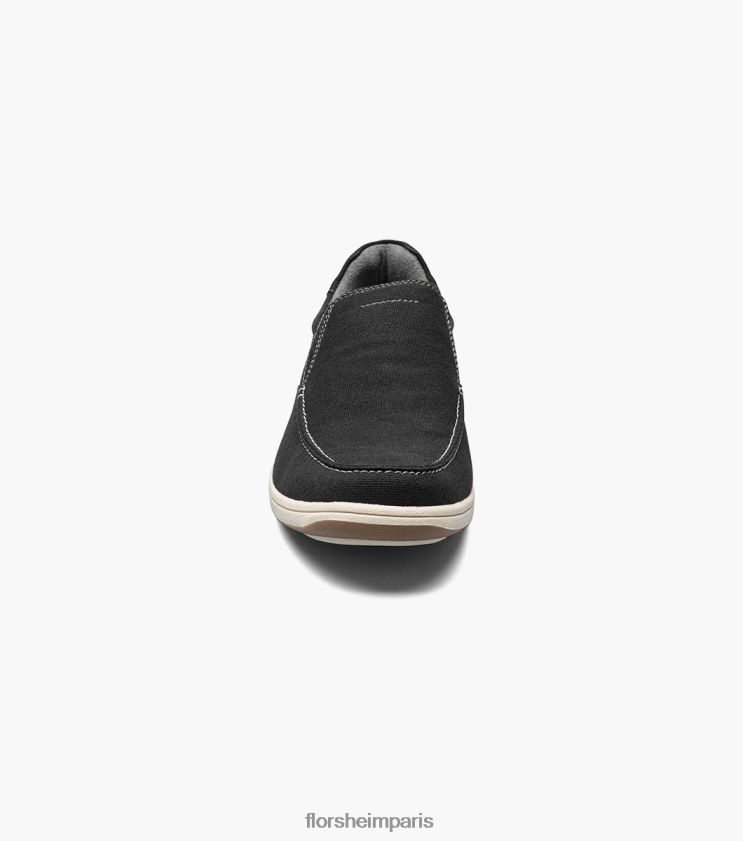 bout mocassin en toile Lakeside à enfiler Florsheim Hommes TBZJJL9 chaussure noir