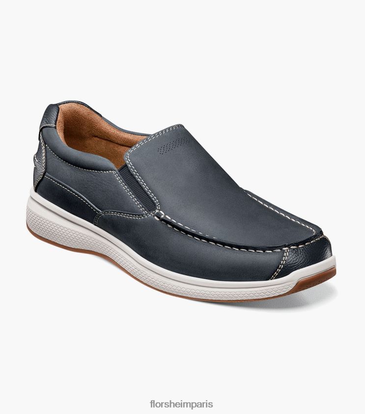 grand lacs moc orteil sans lacet Florsheim Hommes TBZJJL357 chaussure indigo