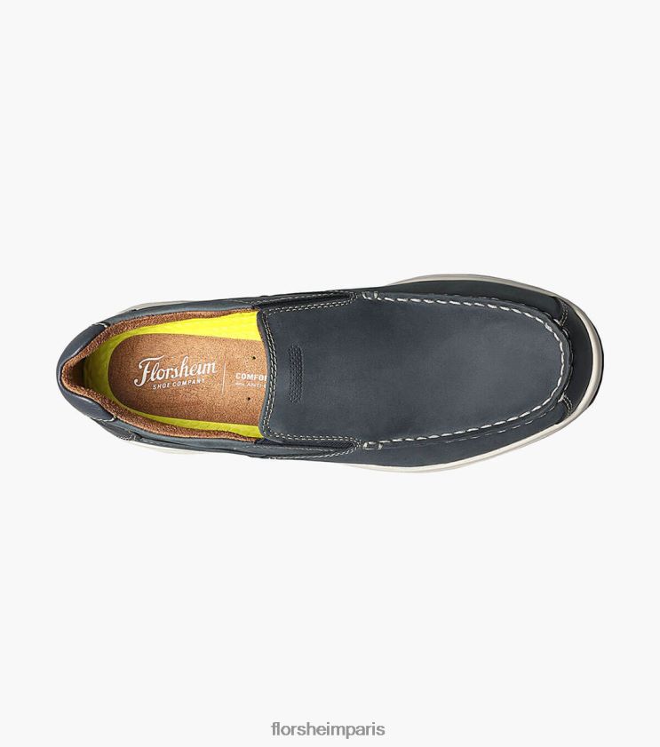 grand lacs moc orteil sans lacet Florsheim Hommes TBZJJL357 chaussure indigo