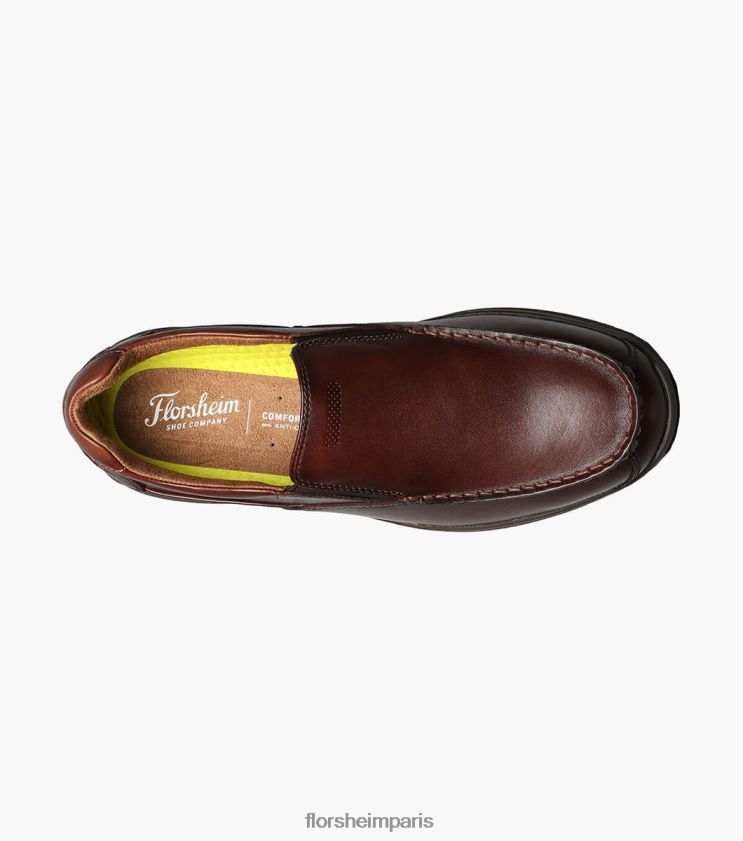 grand lacs moc orteil sans lacet Florsheim Hommes TBZJJL358 chaussure brun