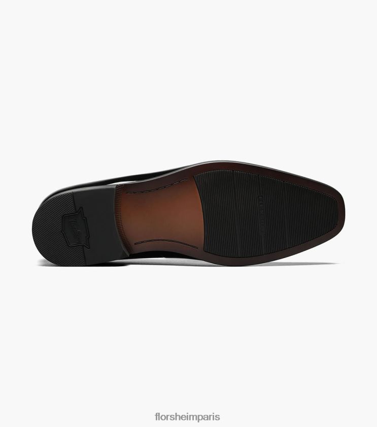 postino 2 à enfiler à bout uni Florsheim Hommes TBZJJL196 chaussure vernis noir