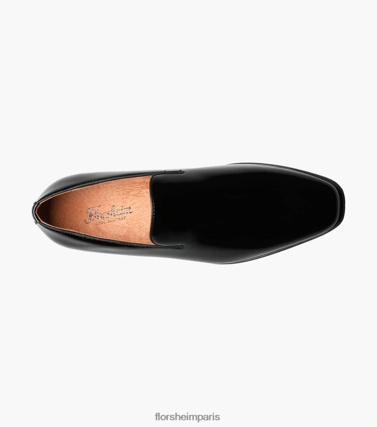 postino 2 à enfiler à bout uni Florsheim Hommes TBZJJL196 chaussure vernis noir