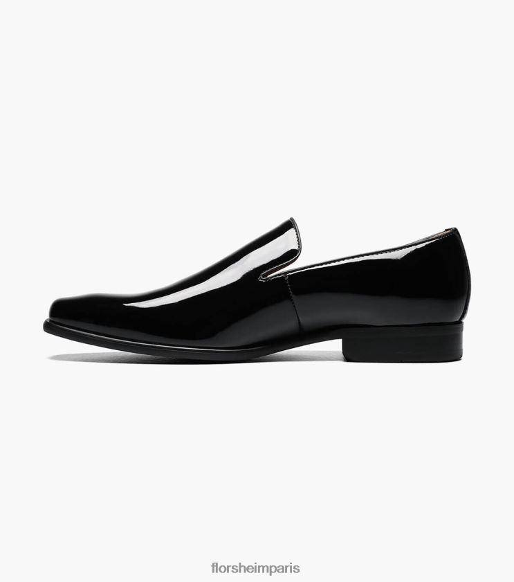 postino 2 à enfiler à bout uni Florsheim Hommes TBZJJL196 chaussure vernis noir
