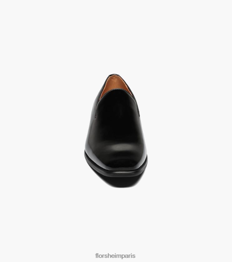 postino 2 à enfiler à bout uni Florsheim Hommes TBZJJL196 chaussure vernis noir