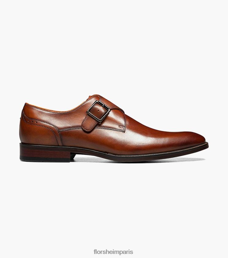 sorrento bride à boucle unique à bout uni Florsheim Hommes TBZJJL146 chaussure Cognac